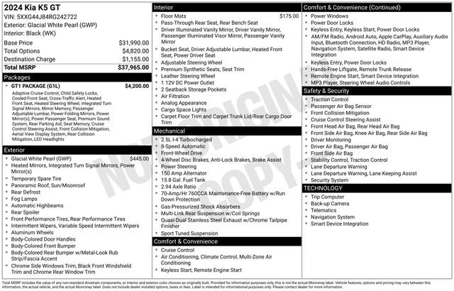 Used 2024 Kia K5 GT w/ GT1 Package image 15