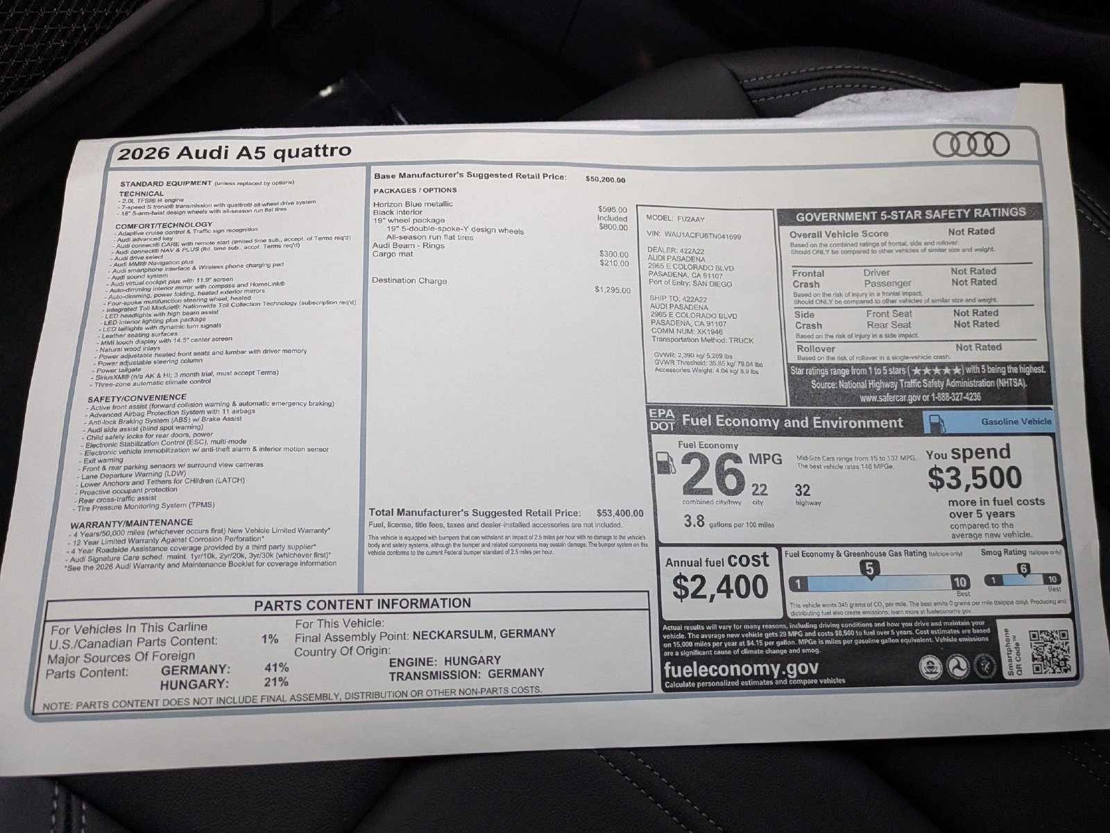 New 2026 Audi A5 Premium AWD/4WD image 18
