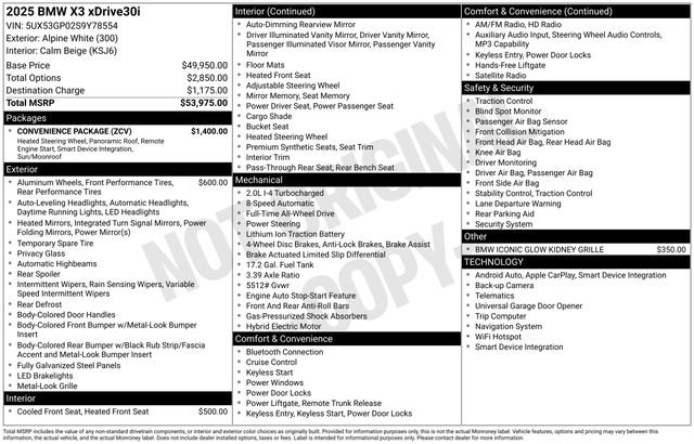 Used 2025 BMW X3 xDrive30i w/ Convenience Package image 33