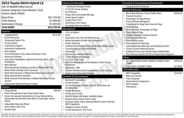 Certified 2024 Toyota RAV4 LE AWD/4WD image 35
