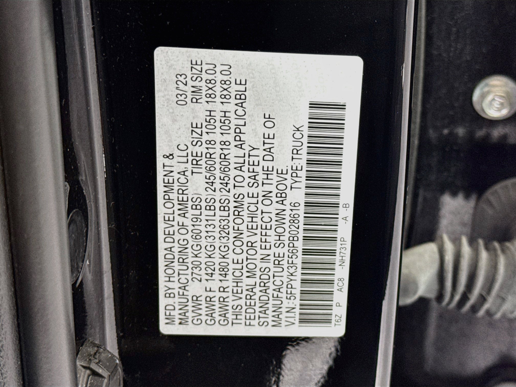 Certified 2023 Honda Ridgeline RTL image 32