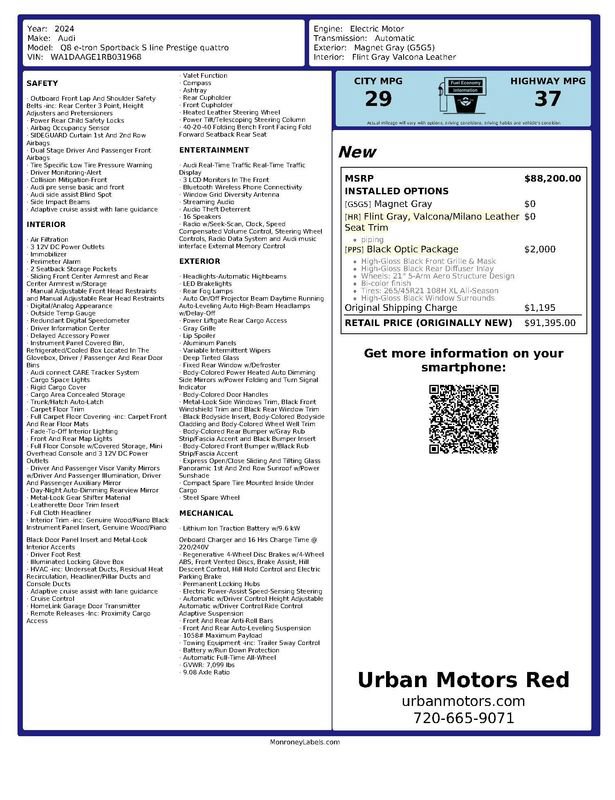 Used 2024 Audi Q8 e-tron Prestige AWD/4WD image 6