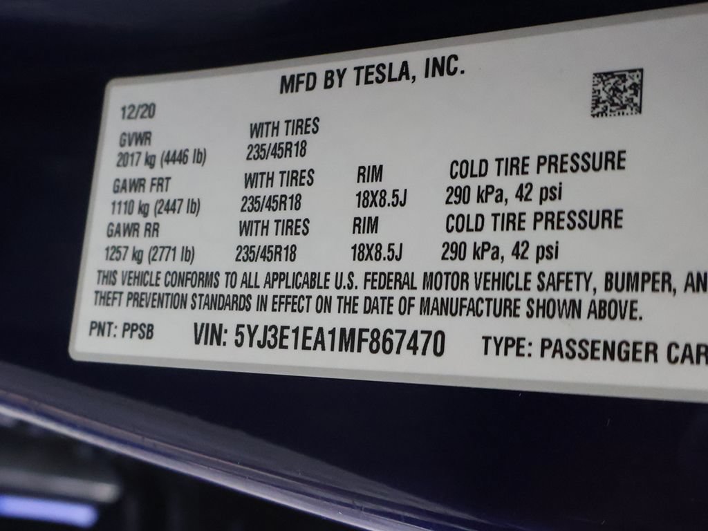 Used 2021 Tesla Model 3 Standard Range Plus RWD image 50