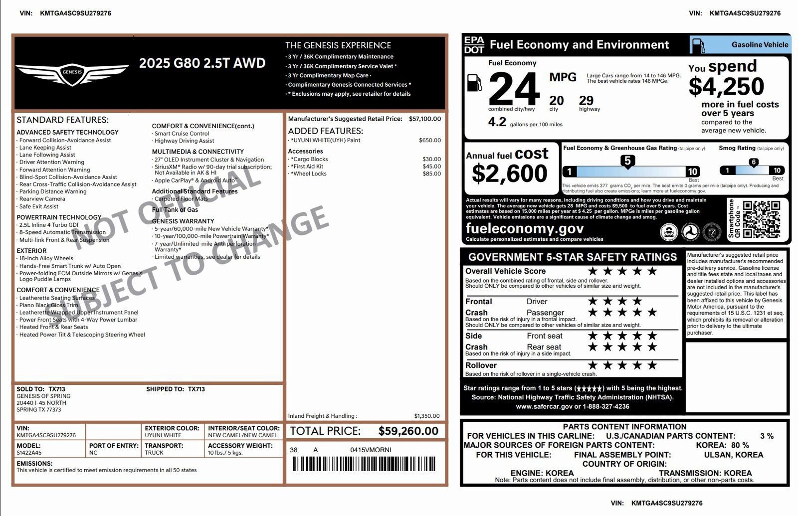 Certified 2025 Genesis G80 2.5T image 3