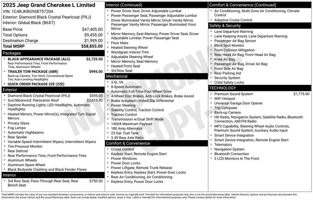 New 2025 Jeep Grand Cherokee L Limited w/ Black Appearance Package AWD/4WD image 31