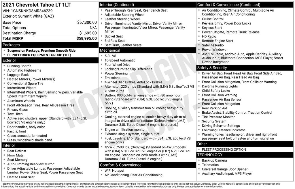 Used 2021 Chevrolet Tahoe LT image 2