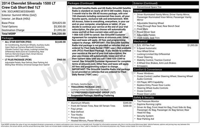 Used 2014 Chevrolet Silverado 1500 LT w/ All Star Edition AWD/4WD image 2