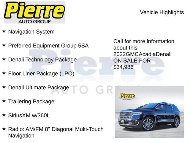 Used 2022 GMC Acadia Denali w/ Denali Ultimate Package AWD/4WD image 7