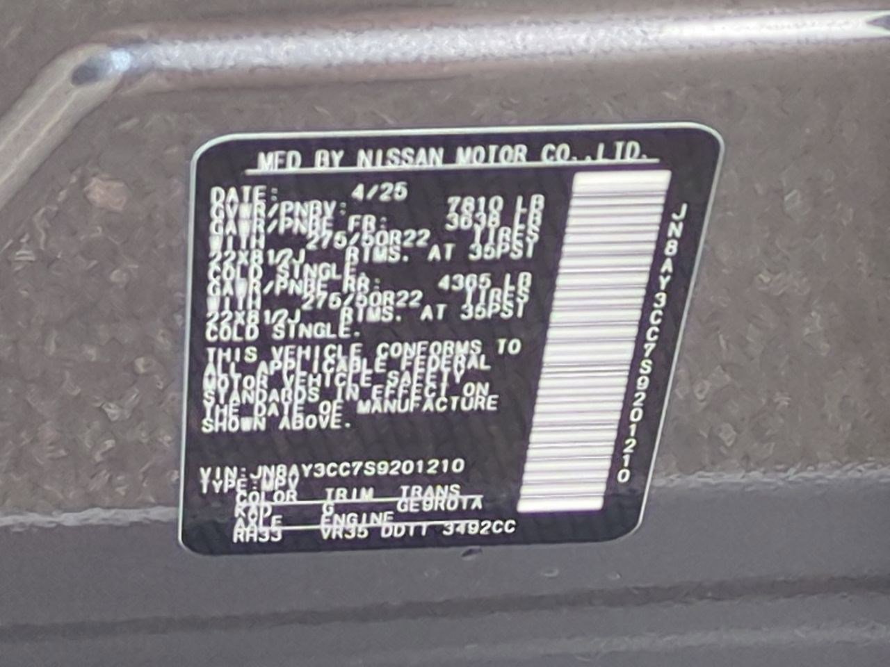 New 2025 Nissan Armada Platinum Reserve image 48