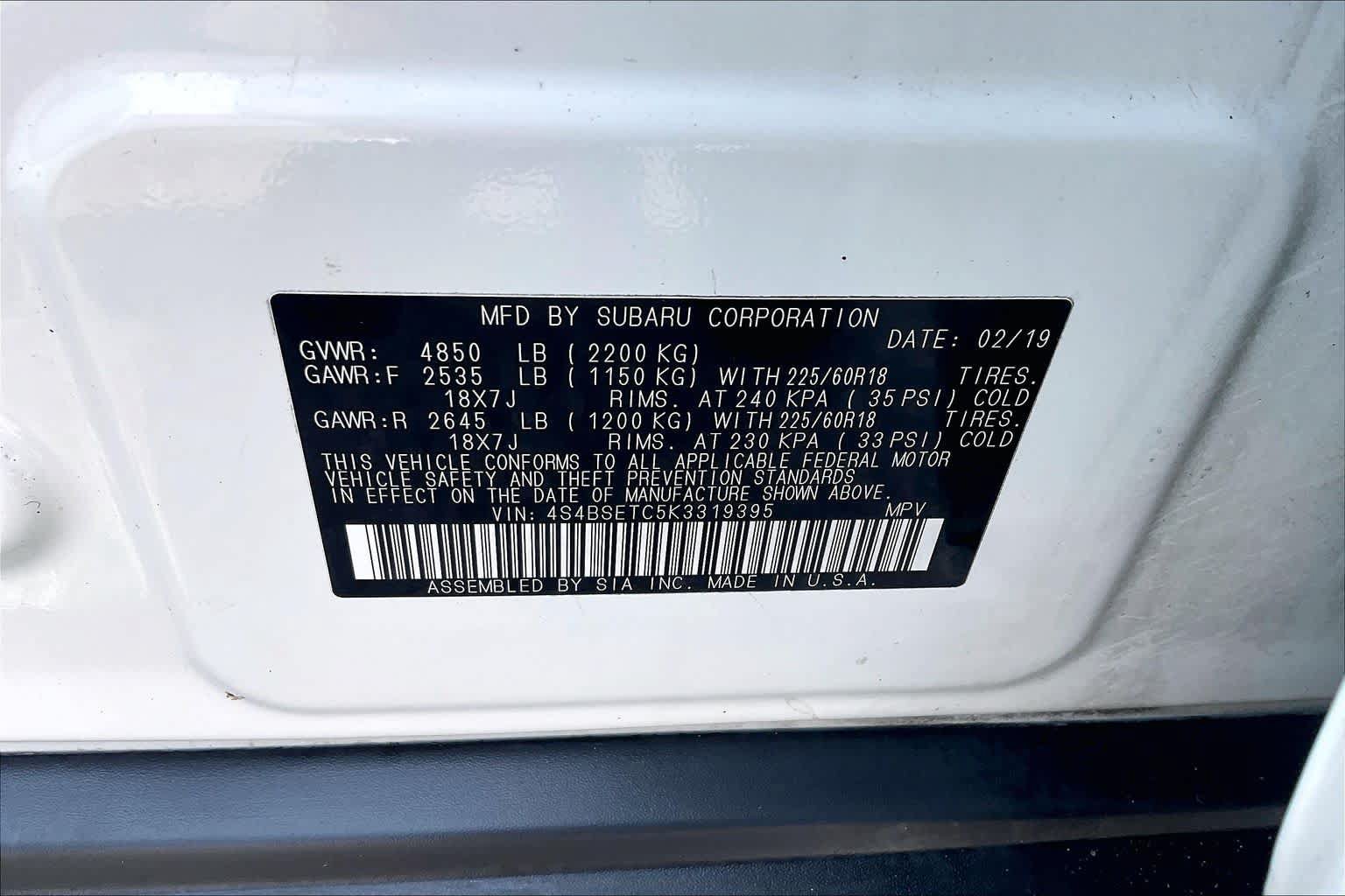 Used 2019 Subaru Outback 3.6R Touring AWD/4WD image 38