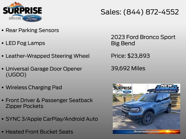 Used 2023 Ford Bronco Sport Big Bend w/ Convenience Package AWD/4WD image 16