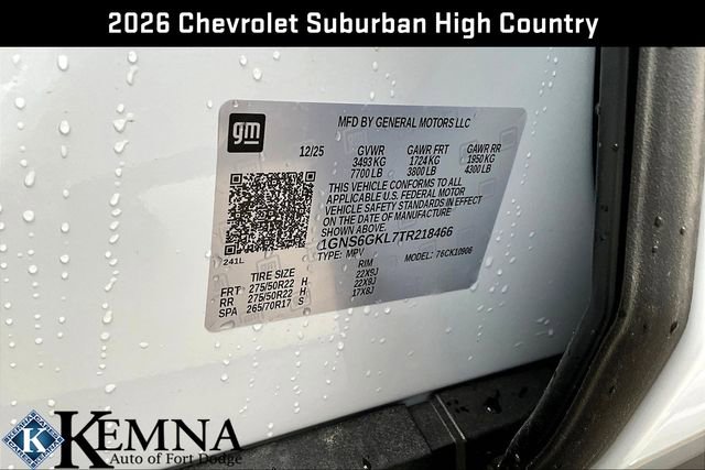 New 2026 Chevrolet Suburban High Country image 8