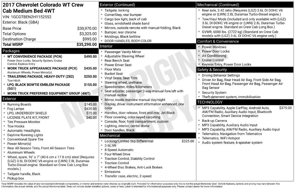 Used 2017 Chevrolet Colorado W/T w/ WT Convenience Package AWD/4WD image 5