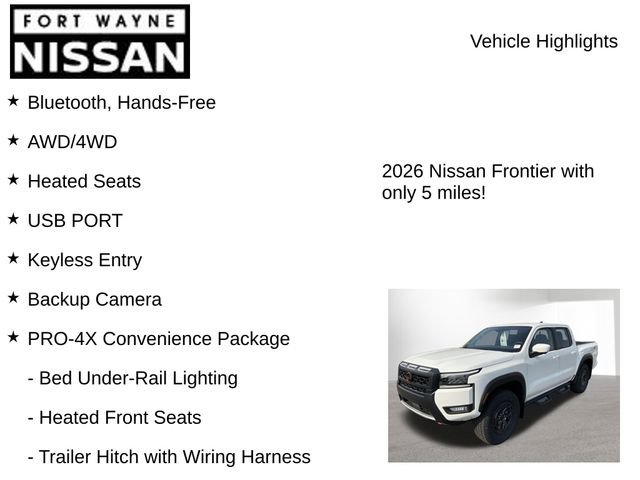New 2026 Nissan Frontier PRO-4X w/ Pro-4x Convenience Package image 8