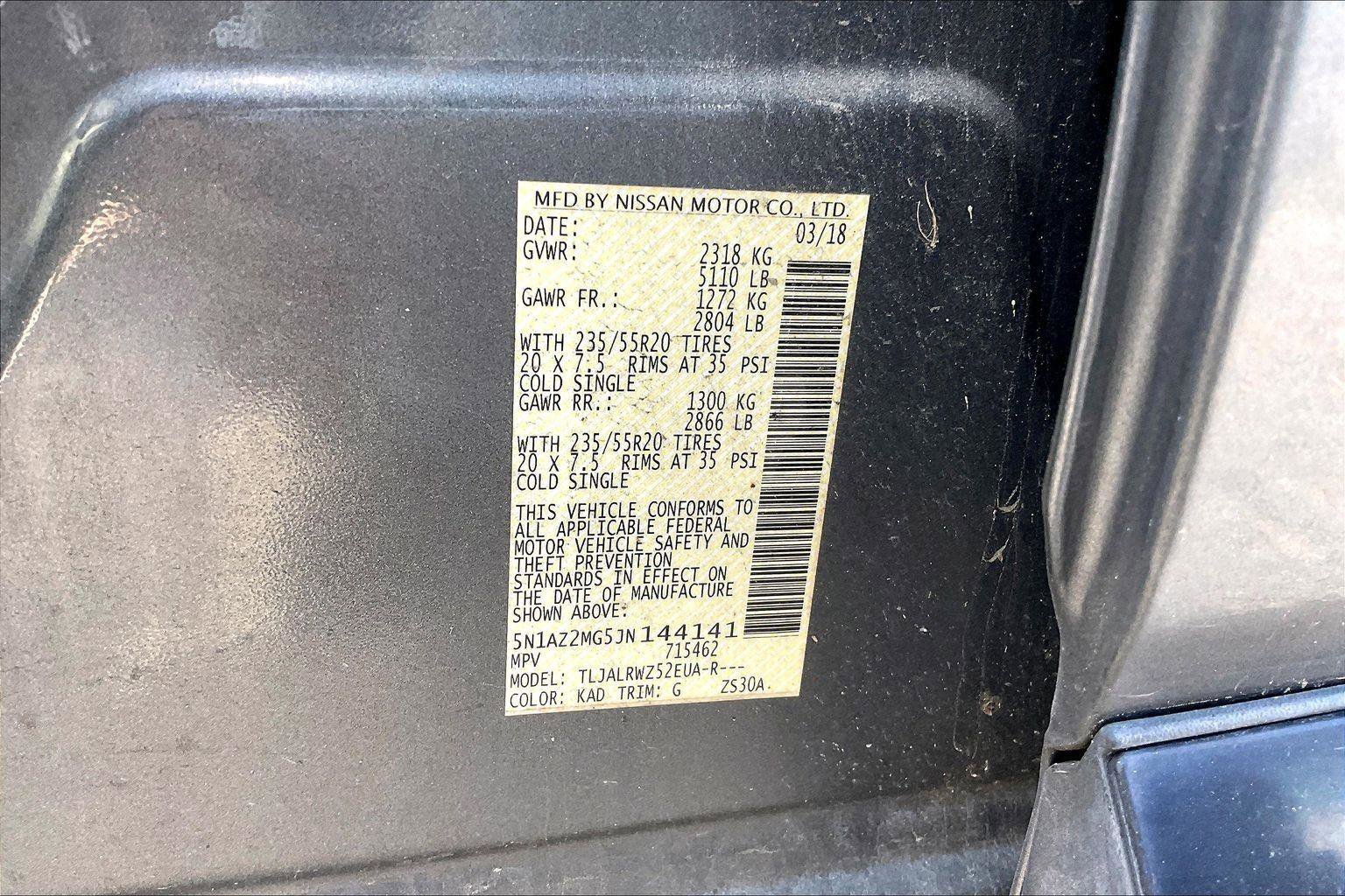 Used 2018 Nissan Murano SL w/ Midnight Edition Package FWD image 3