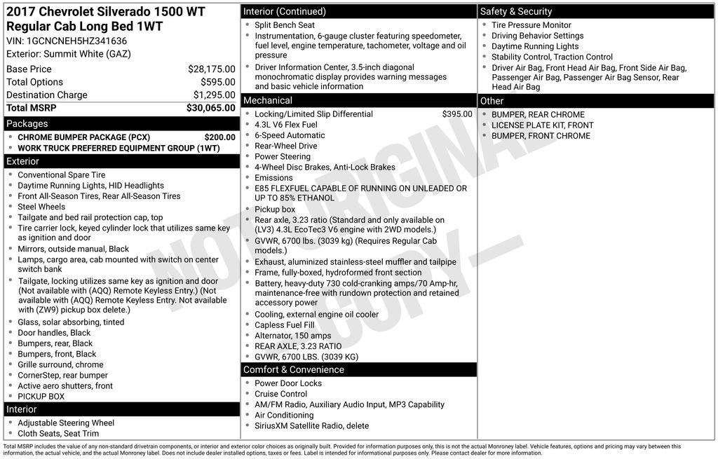 Used 2017 Chevrolet Silverado 1500 W/T w/ Chrome Bumper Package image 5