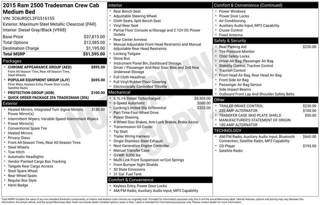 Used 2015 RAM 2500 Tradesman w/ Chrome Appearance Group AWD/4WD image 29