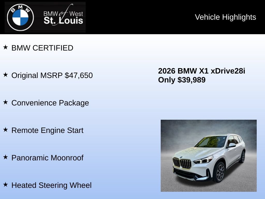 Used 2026 BMW X1 xDrive28i w/ Convenience Package AWD/4WD image 8