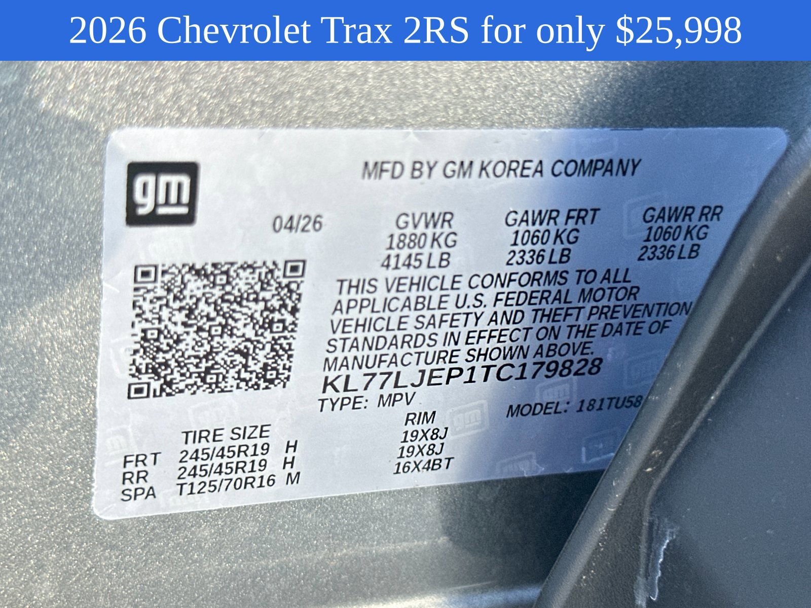 Used 2026 Chevrolet Trax RS w/ Driver Confidence Package FWD image 27