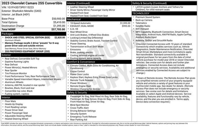 Used 2023 Chevrolet Camaro SS RWD image 5