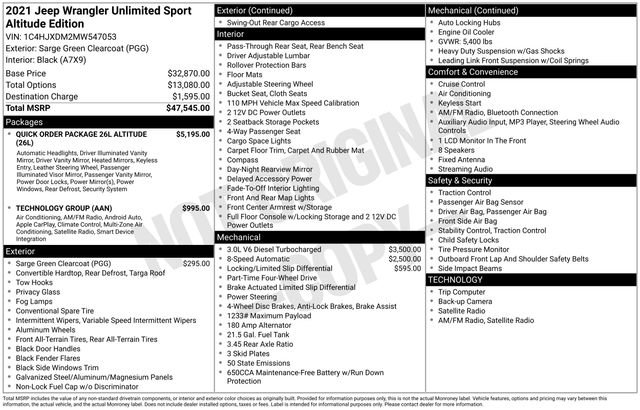 Used 2021 Jeep Wrangler Unlimited Sport image 15