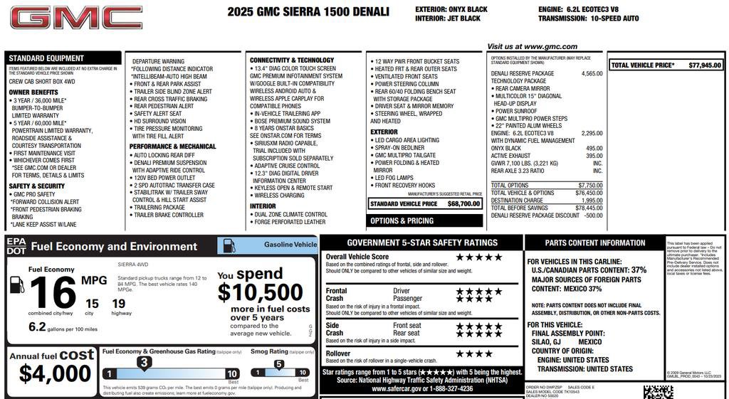 Certified 2025 GMC Sierra 1500 Denali w/ Denali Reserve Package image 3