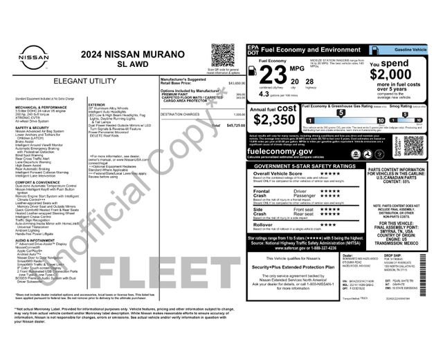 Certified 2024 Nissan Murano SL AWD/4WD image 28