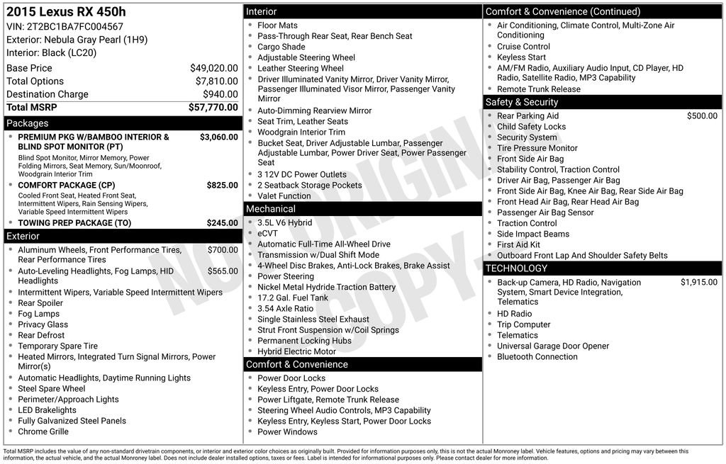 Used 2015 Lexus RX 450h AWD image 3