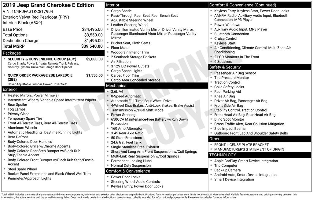 Used 2019 Jeep Grand Cherokee Laredo w/ Security & Convenience Group image 35