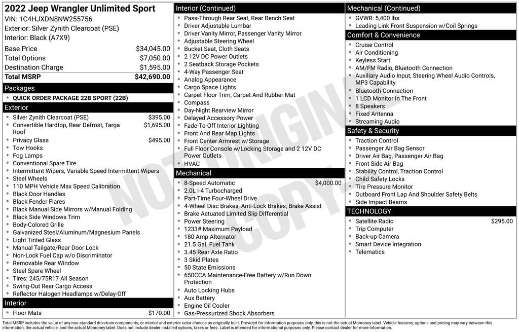 Used 2022 Jeep Wrangler Unlimited Sport image 34