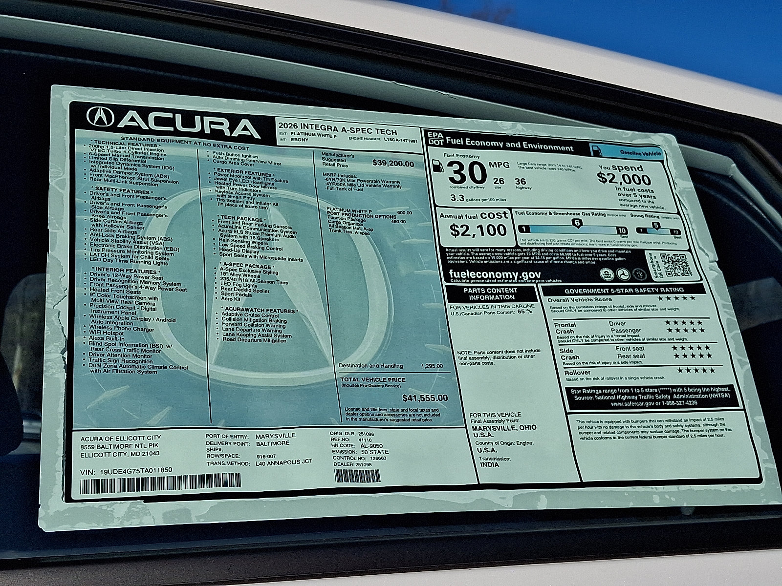 New 2026 Acura Integra A-Spec w/ Technology Package FWD image 18