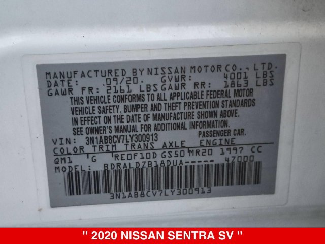 Certified 2020 Nissan Sentra SV FWD image 40