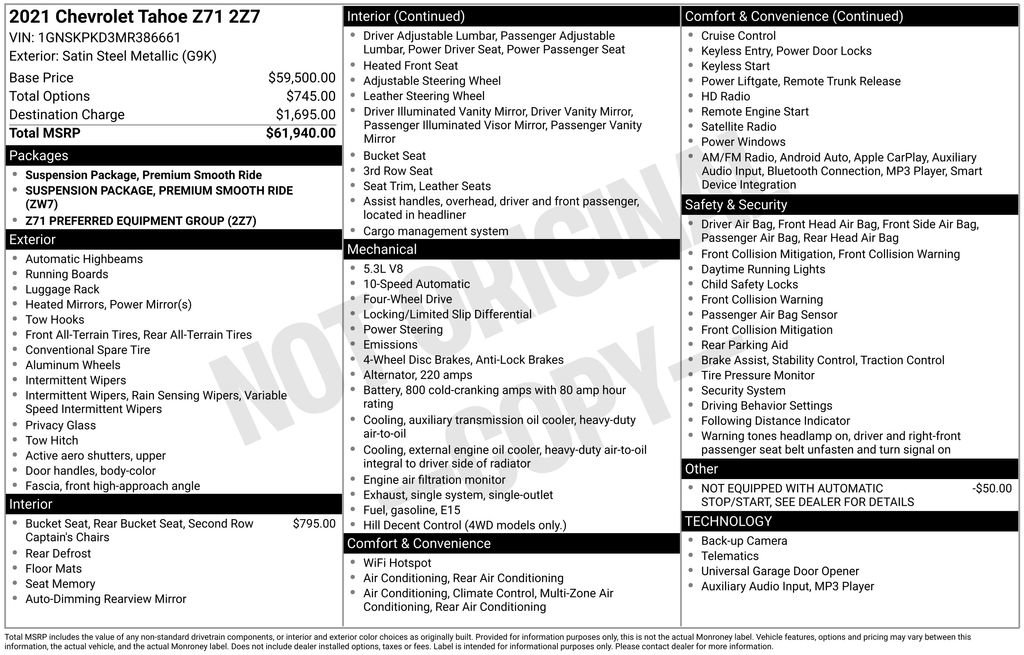 Used 2021 Chevrolet Tahoe Z71 image 2