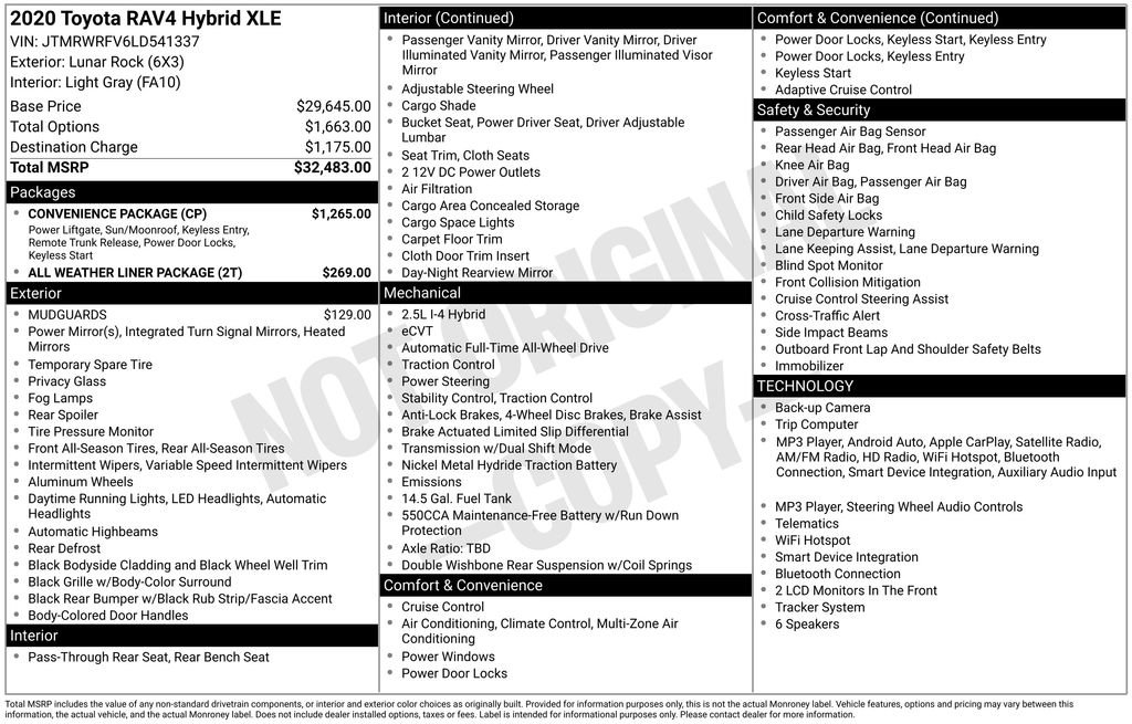 Certified 2020 Toyota RAV4 XLE w/ Convenience Package AWD/4WD image 23