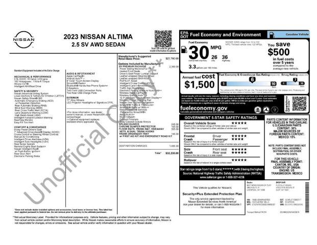 Certified 2023 Nissan Altima 2.5 SV w/ SV Premium Package AWD/4WD image 6