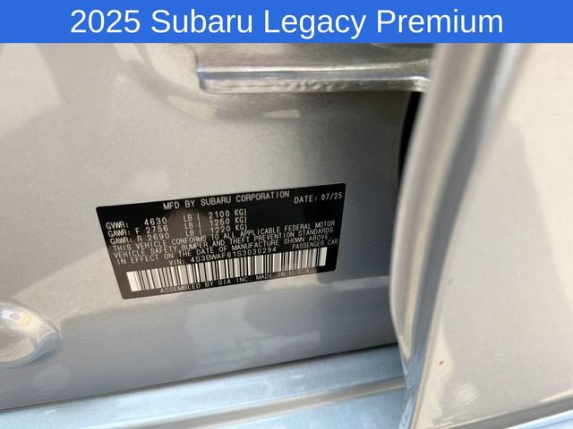 Used 2025 Subaru Legacy Premium w/ Popular Package #1A AWD/4WD image 31