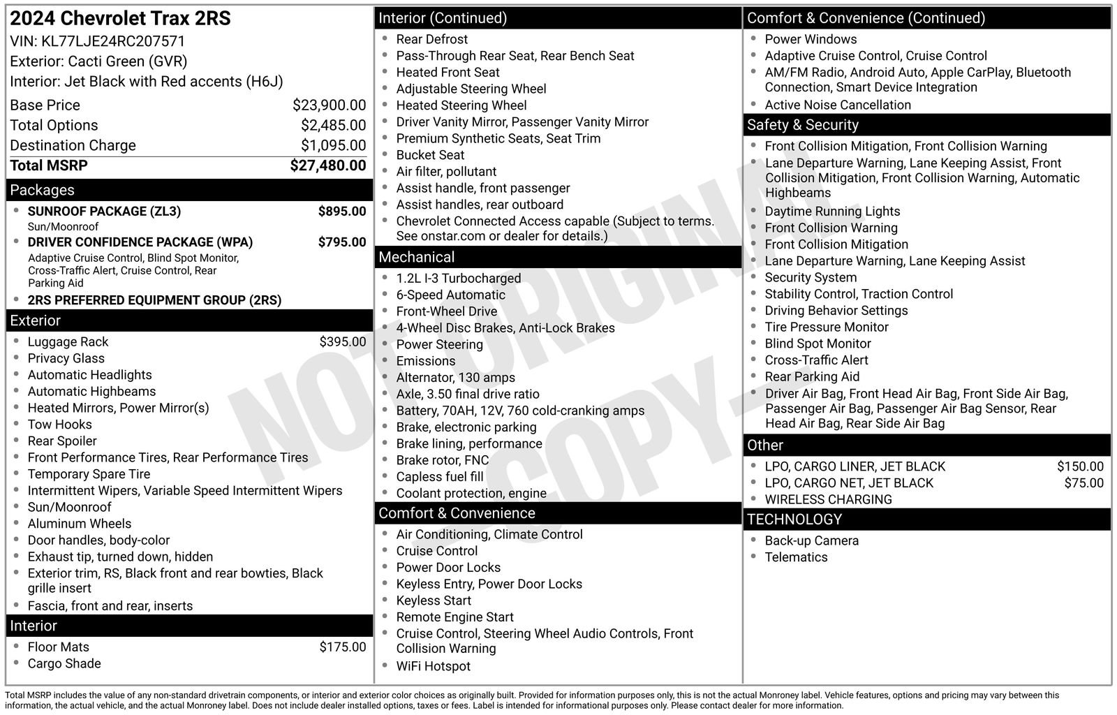 Used 2024 Chevrolet Trax RS w/ Sunroof Package image 39