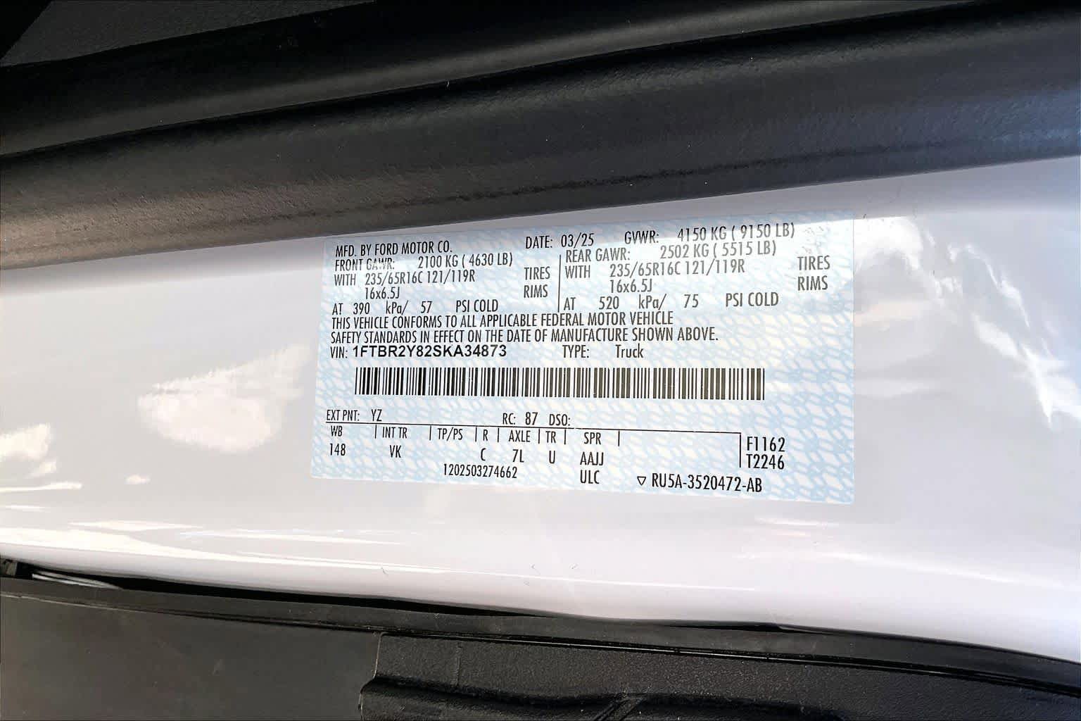 Used 2025 Ford Transit 250 Low Roof AWD w/ Fleet Safety Package image 34
