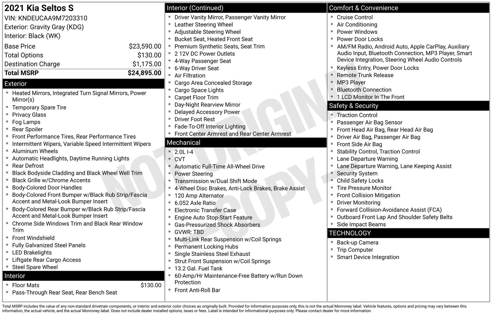 Certified 2021 Kia Seltos S image 23