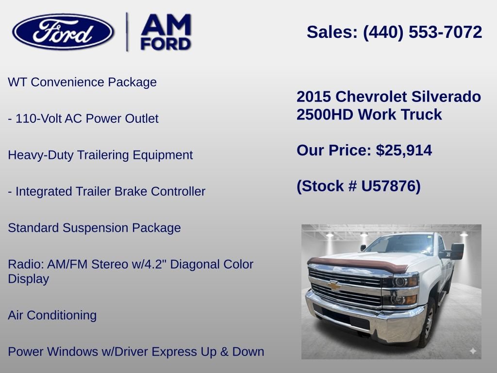 Used 2015 Chevrolet Silverado 2500 W/T w/ WT Convenience Package AWD/4WD image 12
