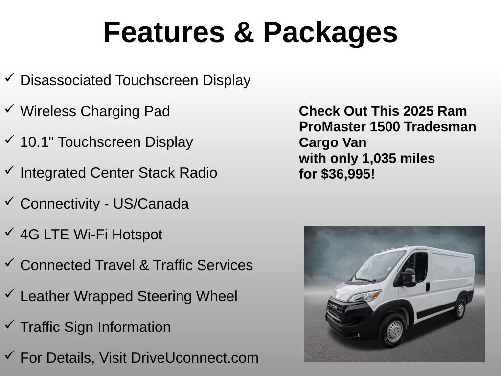 Used 2025 RAM ProMaster 1500 w/ Premium Convenience Group FWD image 21