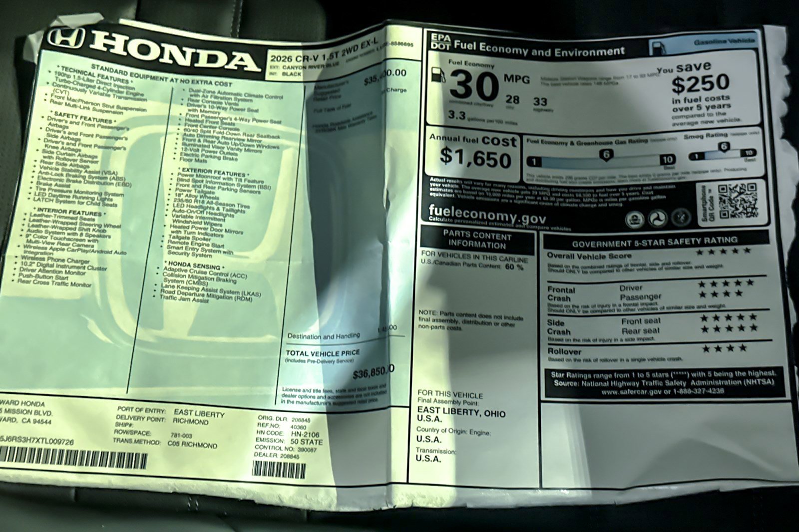 New 2026 Honda CR-V EX-L image 32