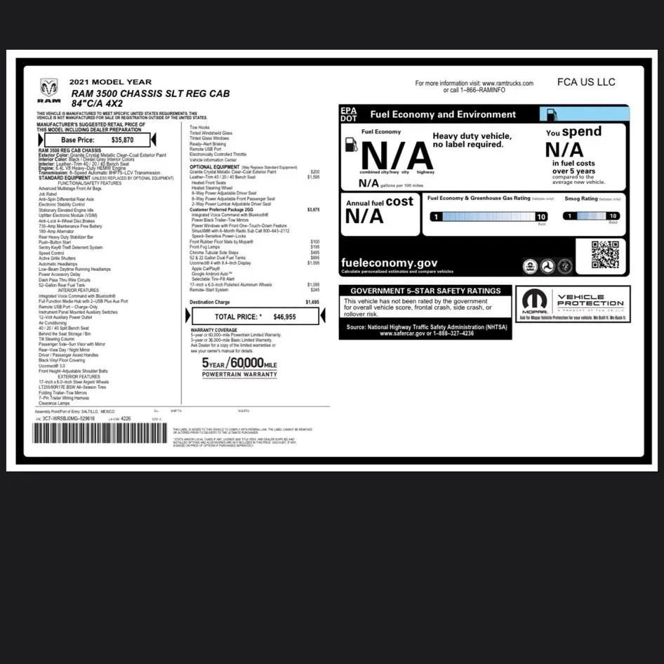 Used 2021 RAM 3500 SLT w/ Quick Order Package 2GG SLT image 26