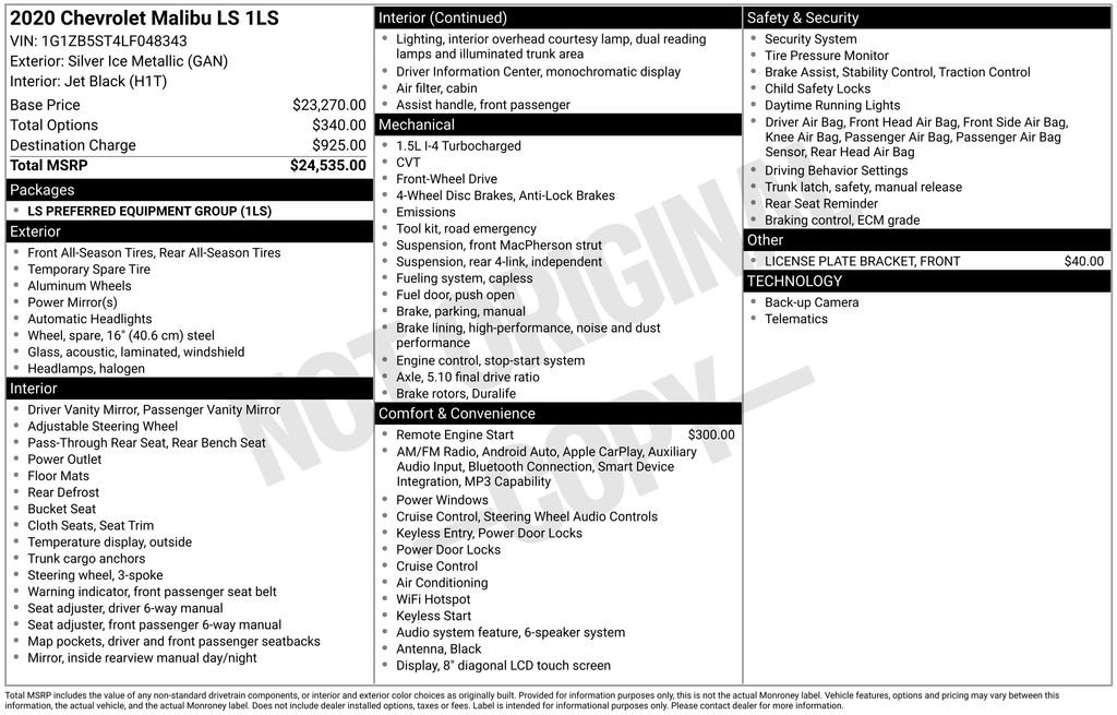 Used 2020 Chevrolet Malibu LS image 45