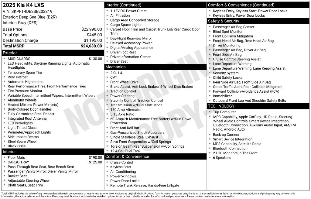 Certified 2025 Kia K4 FWD image 41