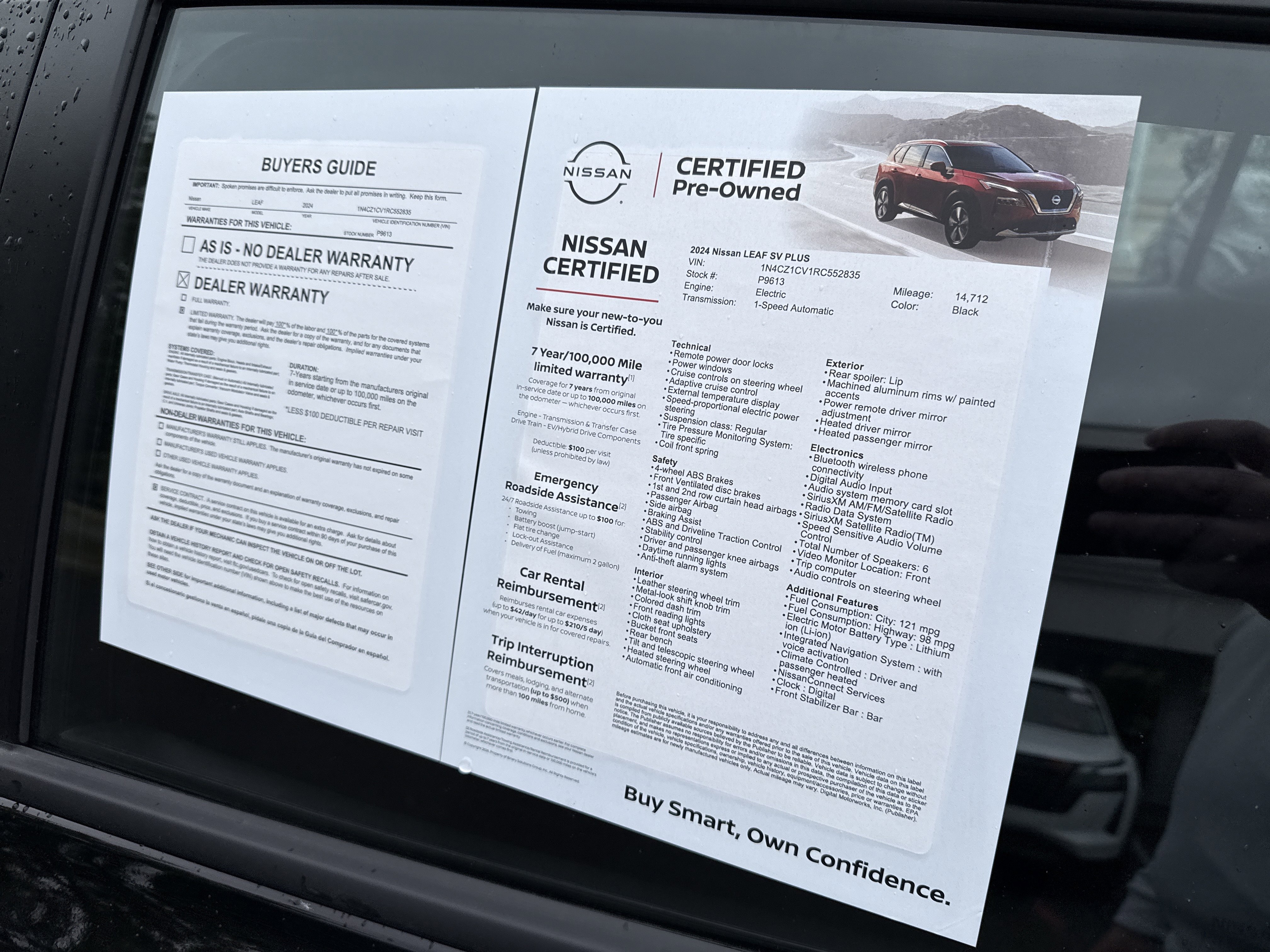 Certified 2024 Nissan Leaf SV Plus FWD image 13