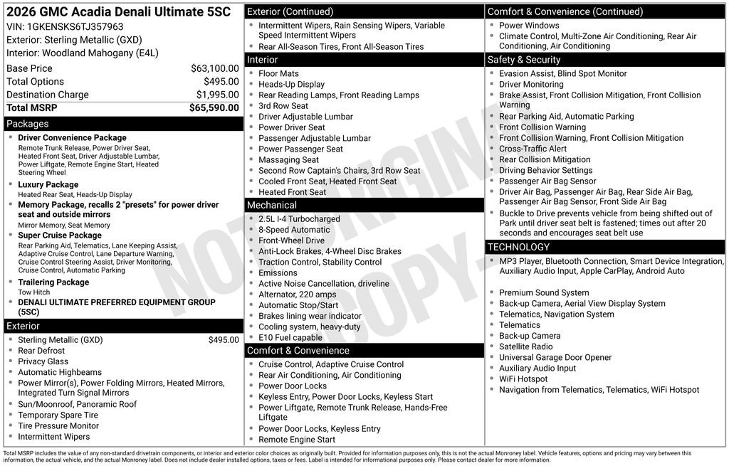 New 2026 GMC Acadia Denali Ultimate FWD image 4