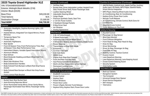 Used 2025 Toyota Grand Highlander XLE image 39