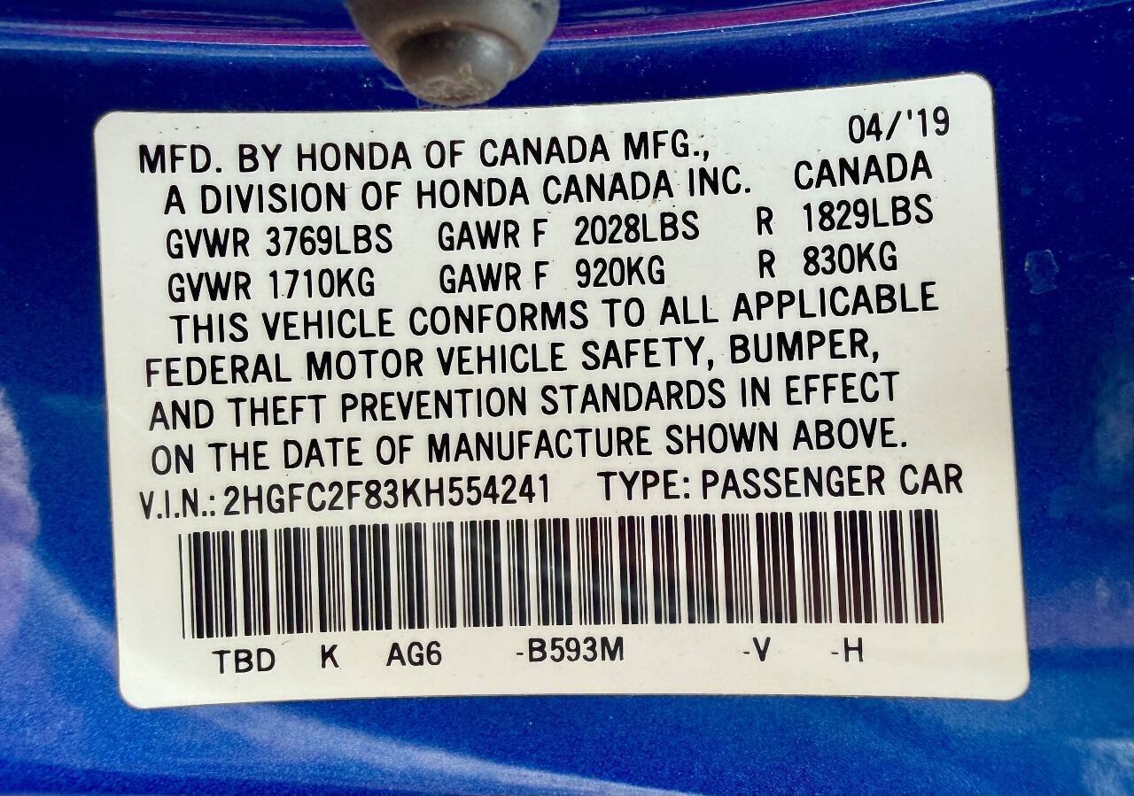 Used 2019 Honda Civic Sport image 44