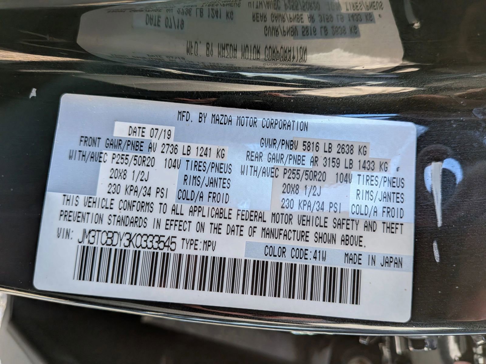 Used 2019 MAZDA CX-9 Grand Touring image 80